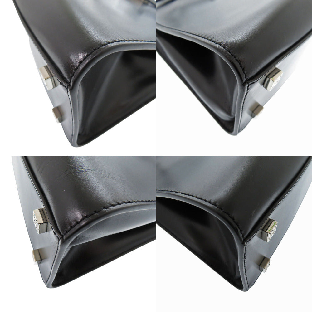 GIVENCHY Handbag leather black 1952 Top Handle Bag Women Used Authentic