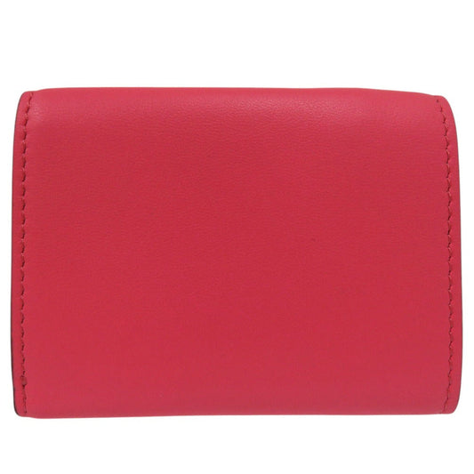FENDI Tri-fold wallet 8M0395 leather pink Baguette Micro Women Used Authentic