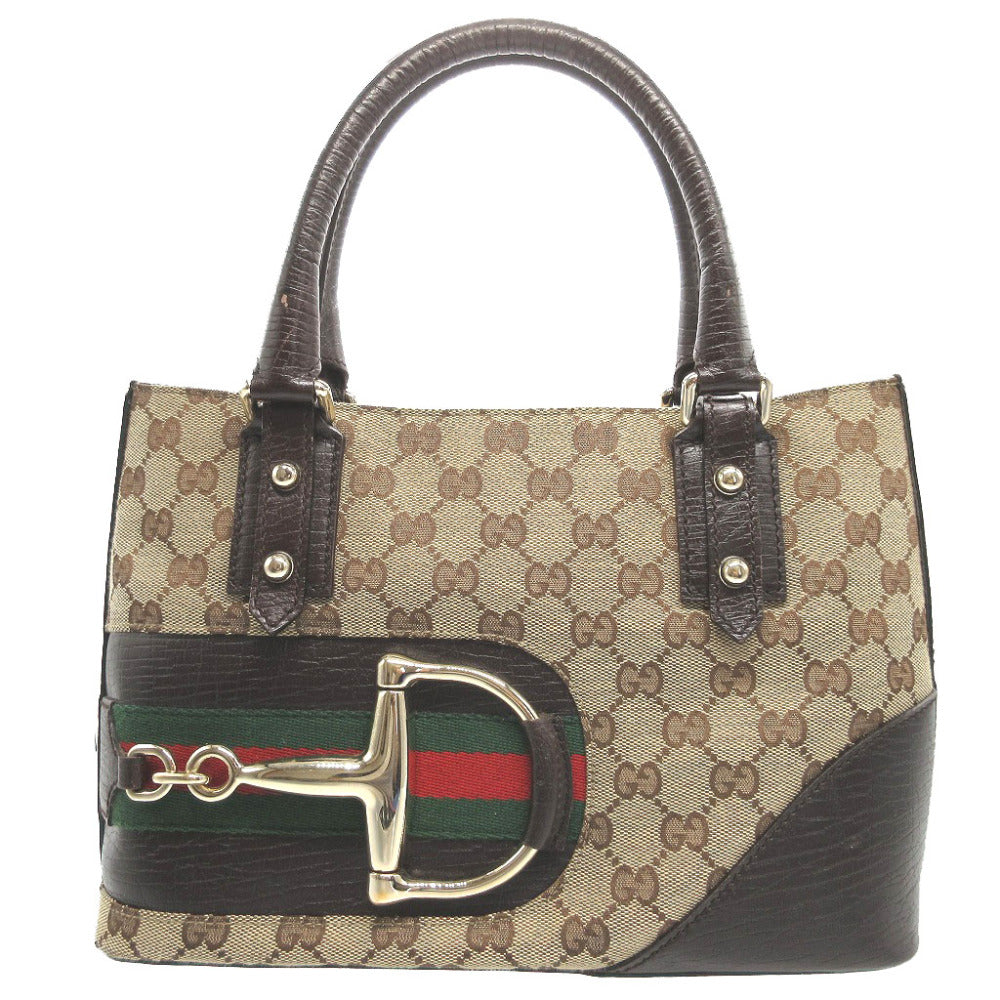 GUCCI Handbag 137475 GG canvas, leather beige Sherry Women(Unisex) Used Authentic