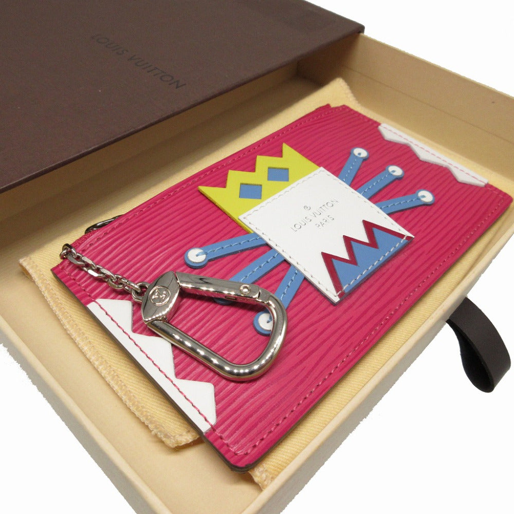 LOUIS VUITTON Coin case M60788 Epi Leather pink Epi Pochette Cle Tribal Mask unisex(Unisex) Used Authentic