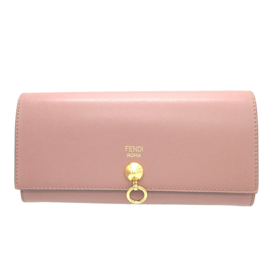 FENDI Long Wallet Purse 8M0251 leather pink Two fold By the way Women Used Authentic