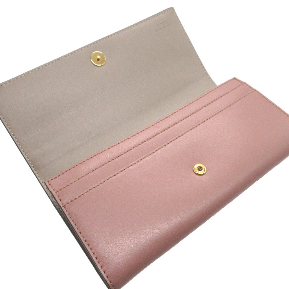FENDI Long Wallet Purse 8M0251 leather pink Two fold By the way Women Used Authentic