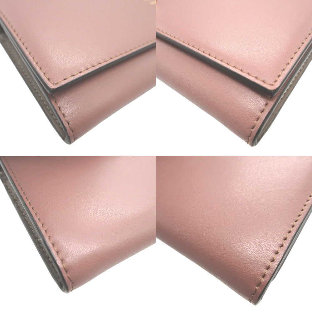 FENDI Long Wallet Purse 8M0251 leather pink Two fold By the way Women Used Authentic