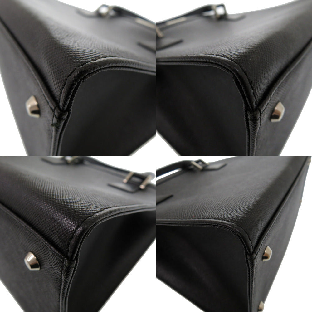 BURBERRY Handbag leather black Nova Check Women Used Authentic