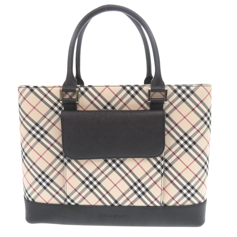 BURBERRY Handbag leather beige Nova Check Women Used Authentic