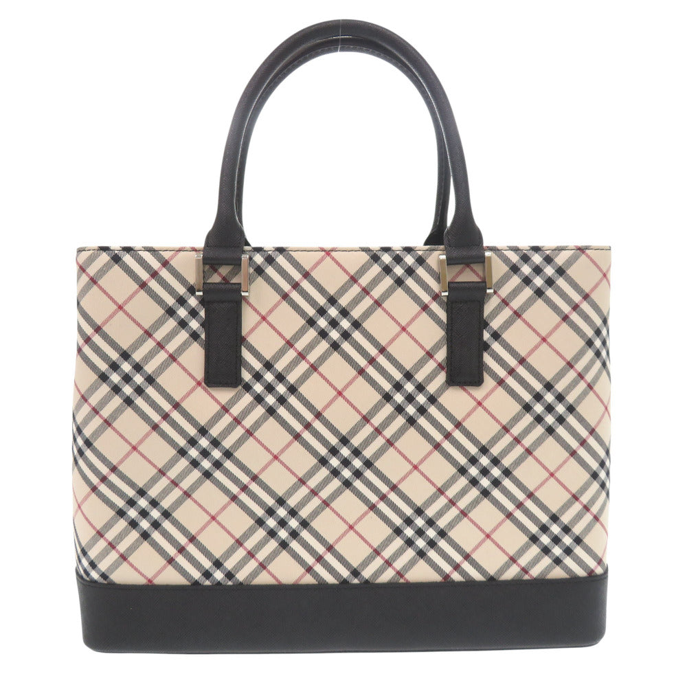 BURBERRY Handbag leather beige Nova Check Women Used Authentic