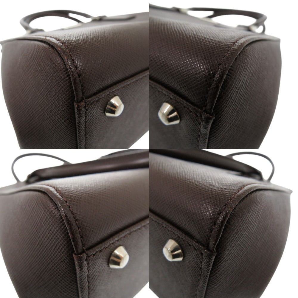 BURBERRY Tote Bag leather Brown Women Used Authentic