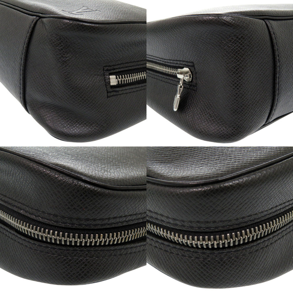 LOUIS VUITTON business bag M30212 Taiga black Taiga True Toilet Ardoise business bag pouch mens Used Authentic
