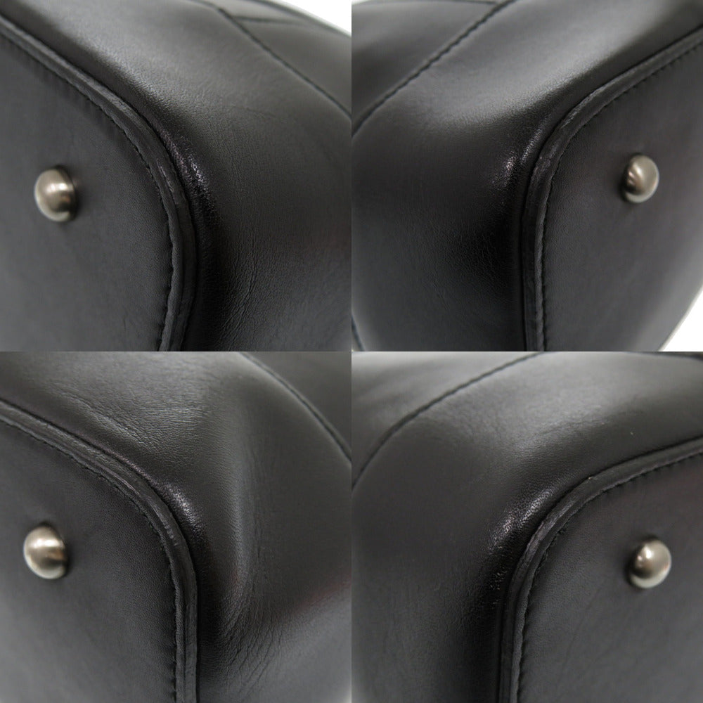 BURBERRY Handbag leather black Nova Check Women Used Authentic