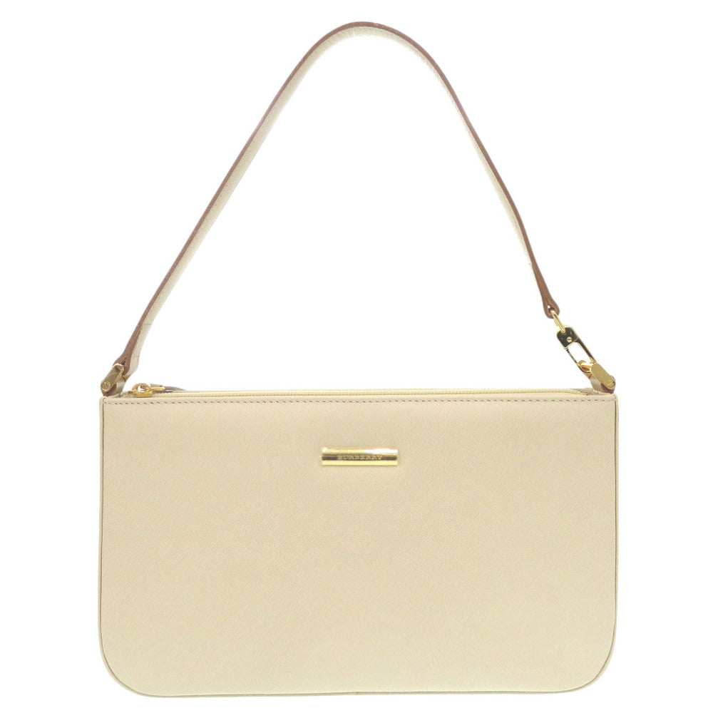 BURBERRY Shoulder Bag leather Ivory One Shoulder Bag Nova Check Women Used Authentic