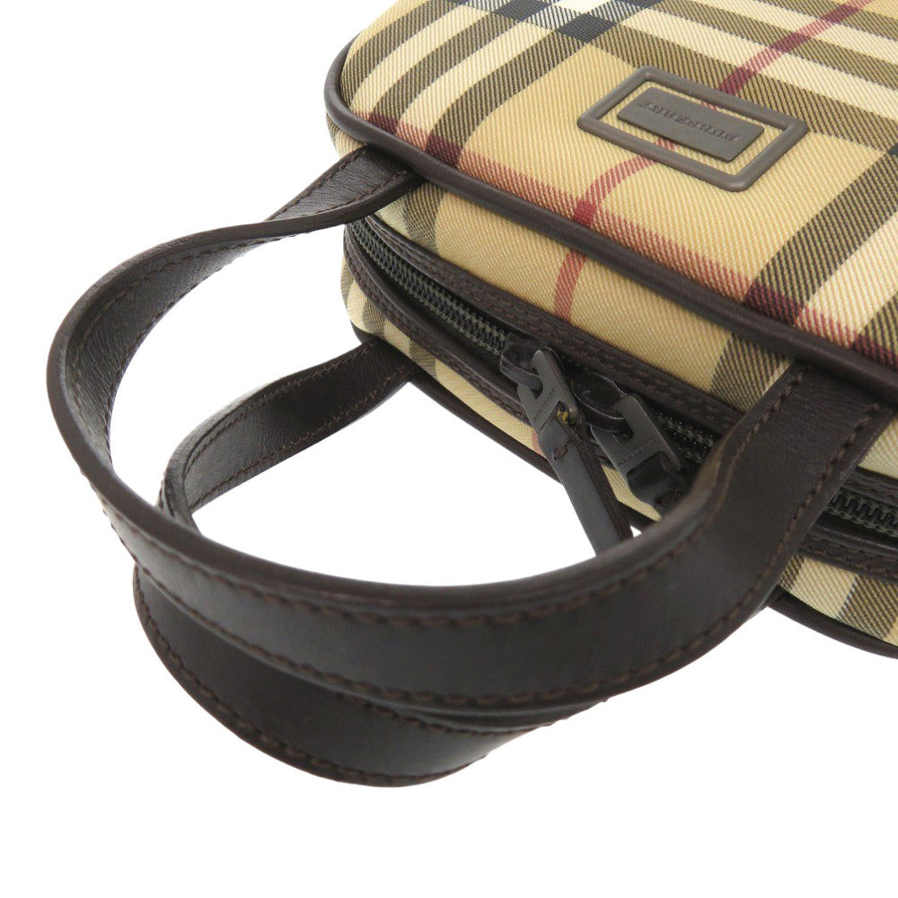 BURBERRY Handbag PVC coated canvas, leather beige Nova Check Women Used Authentic
