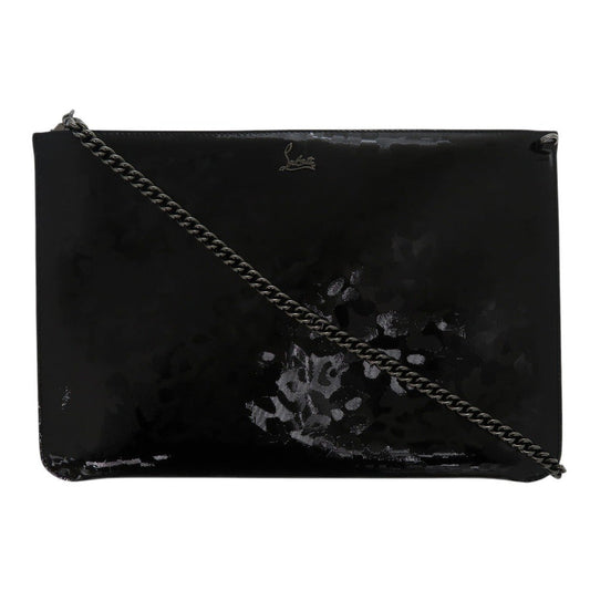 Christian Louboutin Clutch bag Patent leather black 2way Chain clutch bag Rubiposh Women Used Authentic