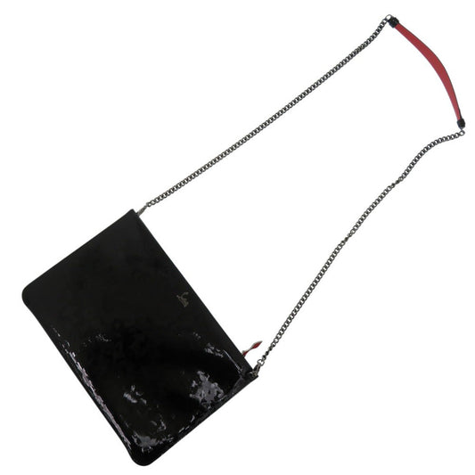 Christian Louboutin Clutch bag Patent leather black 2way Chain clutch bag Rubiposh Women Used Authentic