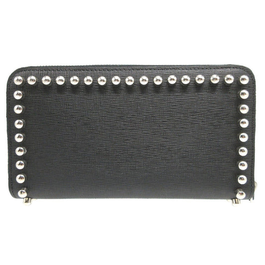 FENDI Long Wallet Purse 8M0299 leather black Zip Around Karl Lagerfeld Karito unisex(Unisex) Used Authentic