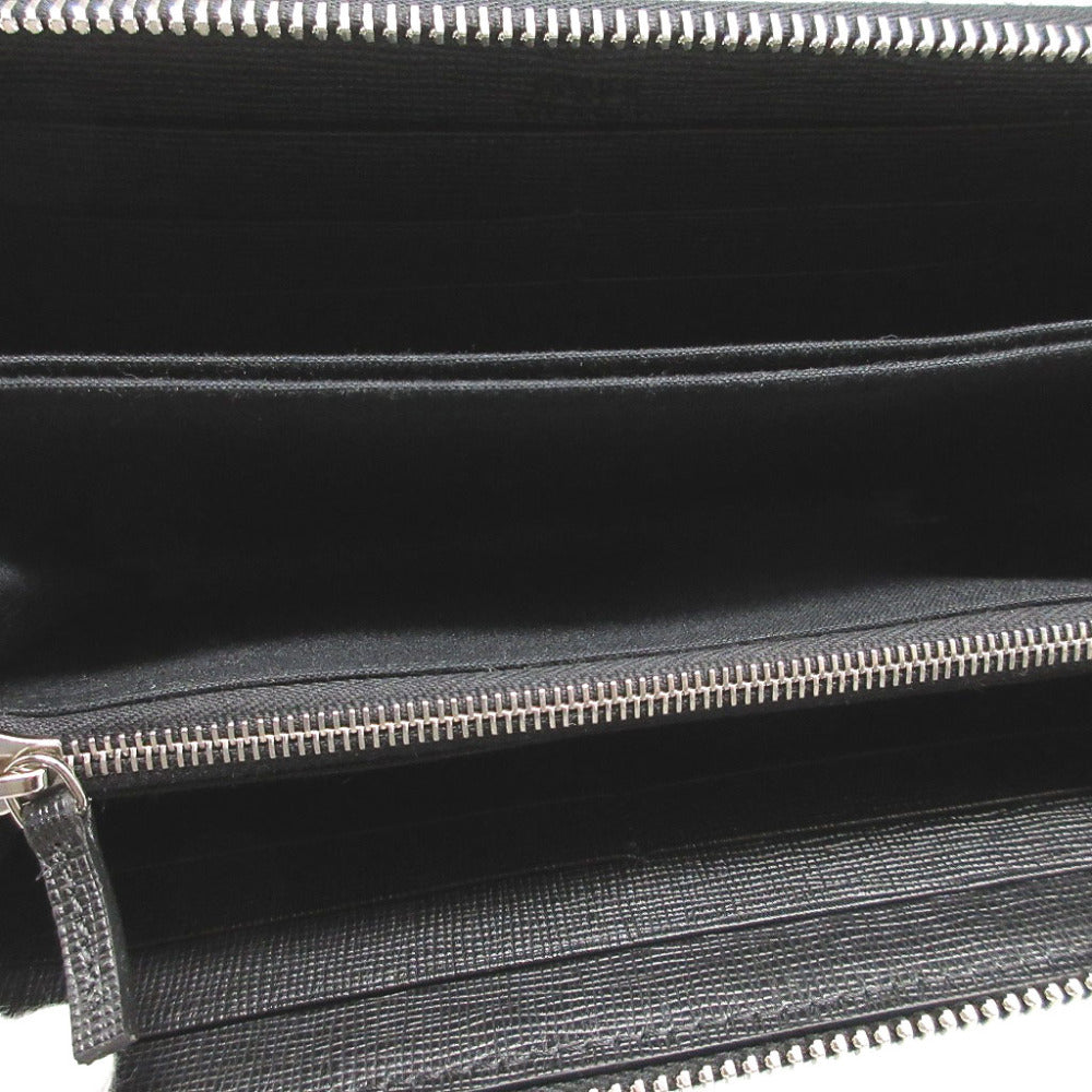 FENDI Long Wallet Purse 8M0299 leather black Zip Around Karl Lagerfeld Karito unisex(Unisex) Used Authentic