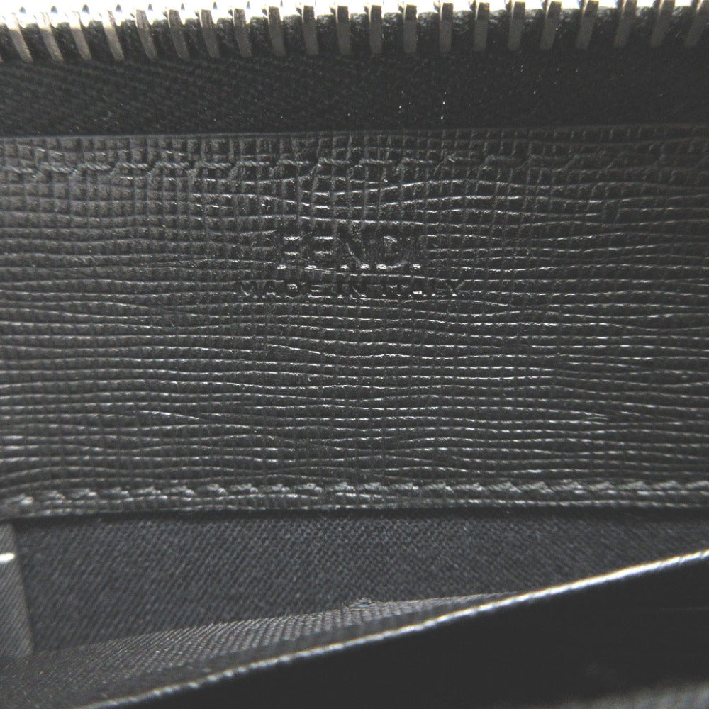 FENDI Long Wallet Purse 8M0299 leather black Zip Around Karl Lagerfeld Karito unisex(Unisex) Used Authentic