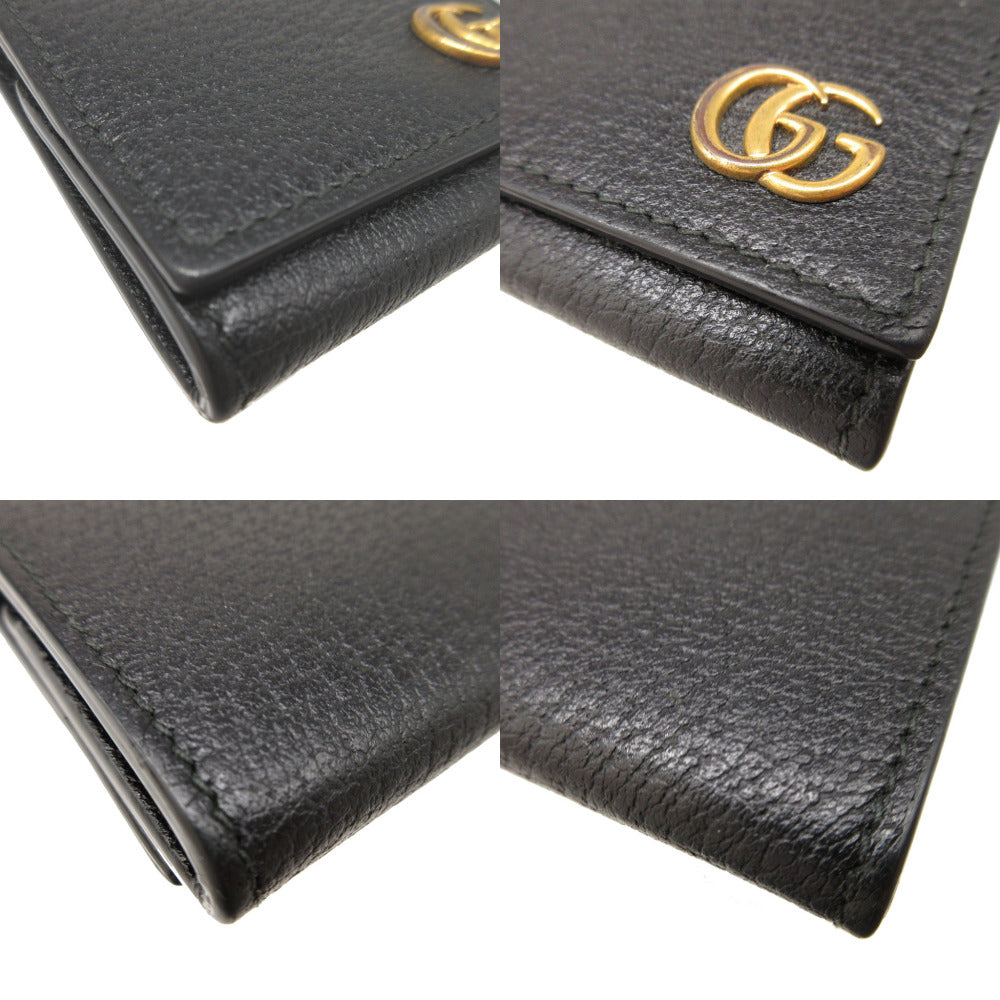 GUCCI Coin case 473959 leather black GG Marmont unisex(Unisex) Used Authentic