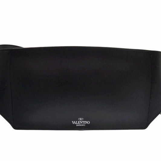VALENTINO Waist bag B0719WJW 0NI leather black mens Used Authentic