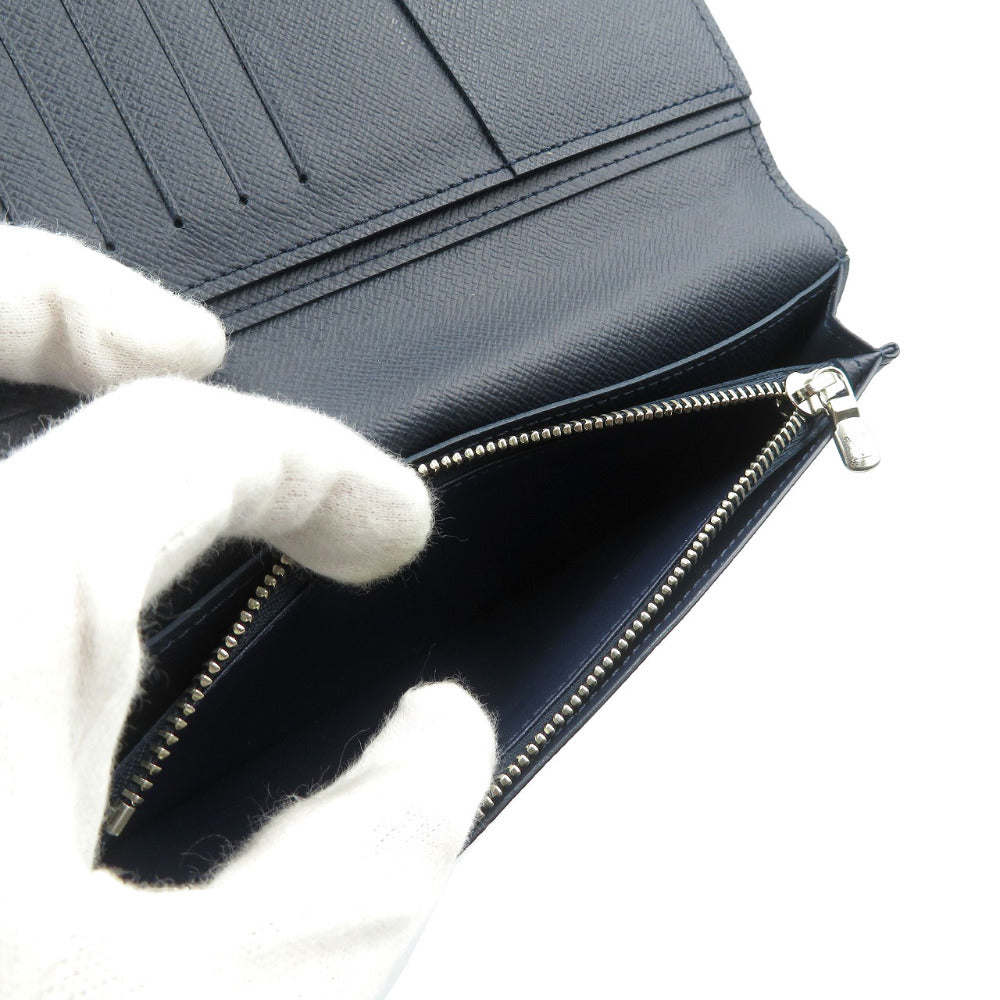 LOUIS VUITTON Long Wallet Purse M30502 Taiga Navy Taiga Portefeuille Braza mens Used Authentic