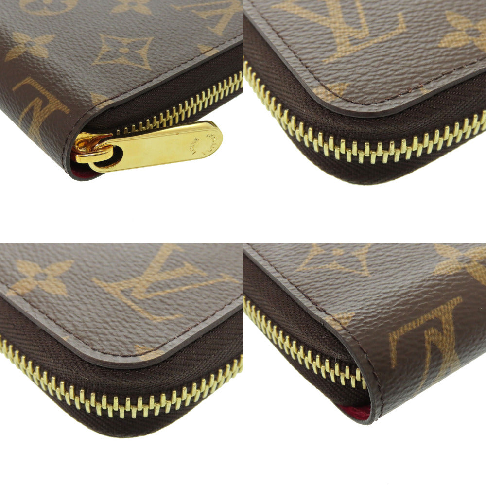 LOUIS VUITTON Long Wallet Purse M41895 Monogram canvas Fuchsia Zip Around Monogram Zippy wallet Women Used Authentic
