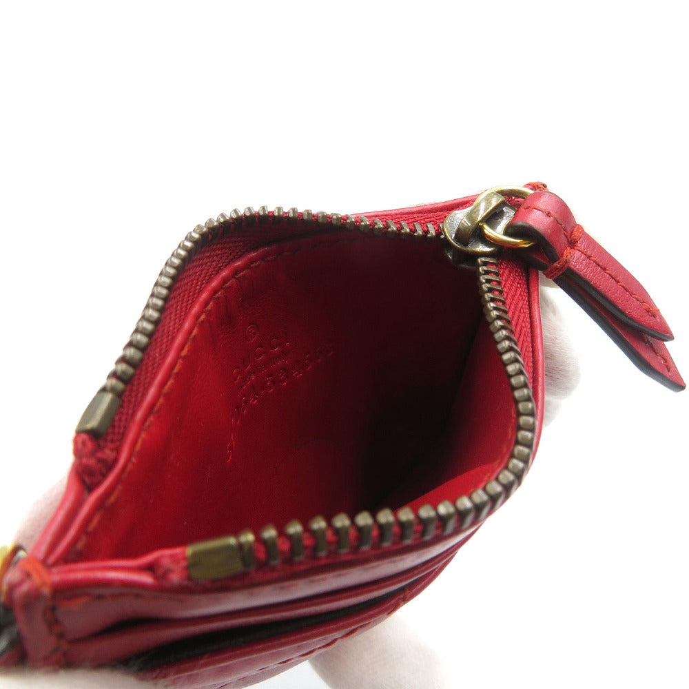 GUCCI Coin case 627064 leather Red GG Marmont Women Used Authentic