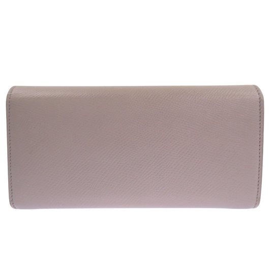 CELINE Long Wallet Purse leather gray Large flap wallet Women Used Authentic