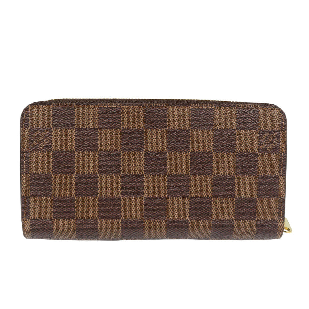 LOUIS VUITTON Long Wallet Purse N60046 Damier canvas Rose Valerie Damier Zippy wallet Women Used Authentic