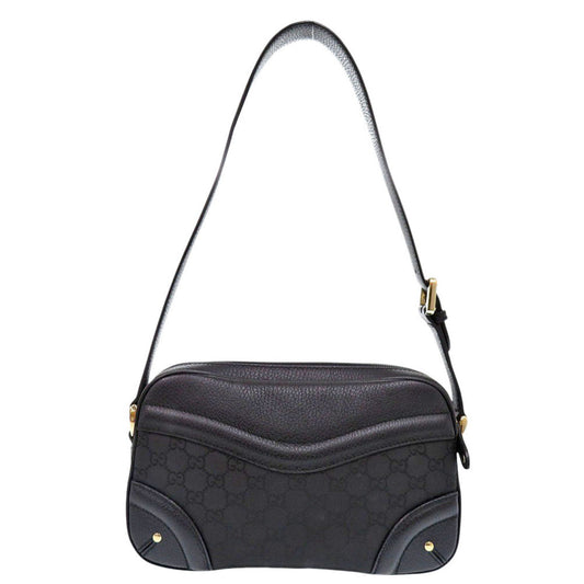 GUCCI Shoulder Bag 262900 Leather, Nylon black Crest Women Used Authentic