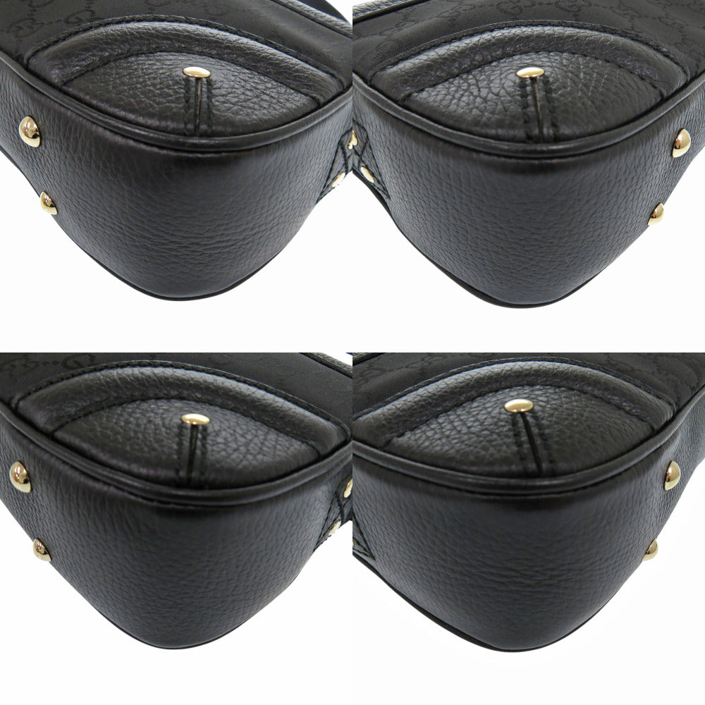 GUCCI Shoulder Bag 262900 Leather, Nylon black Crest Women Used Authentic