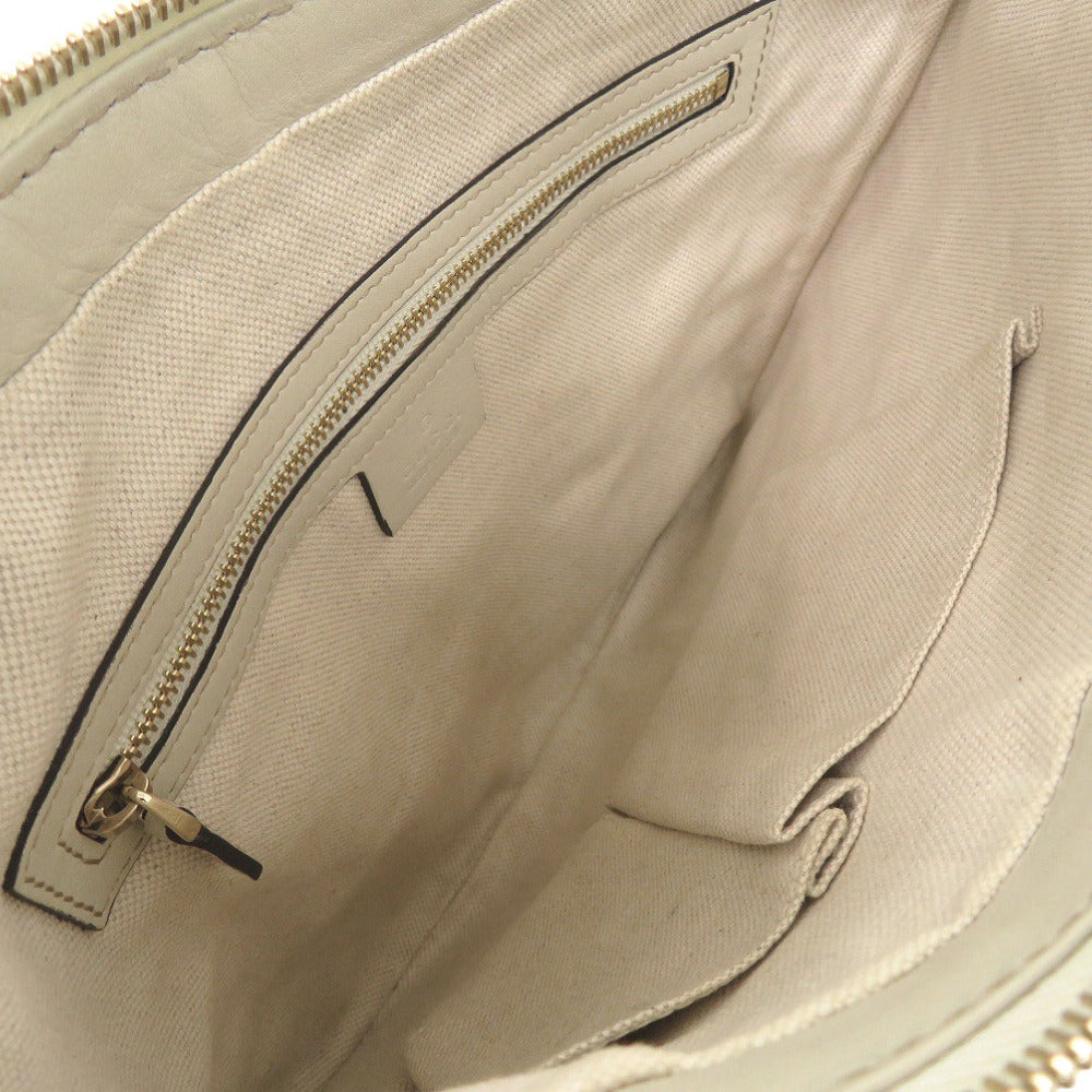 GUCCI Shoulder Bag leather Ivory Lovely heart