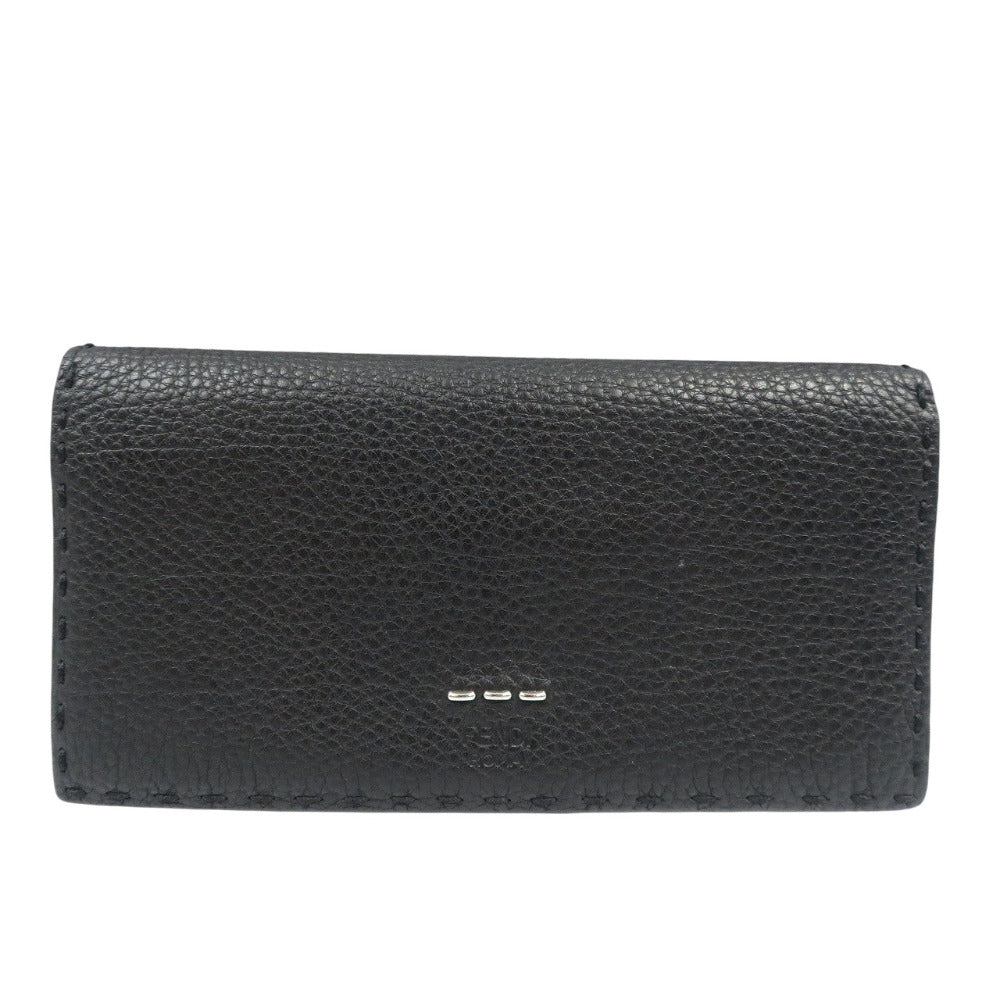 FENDI Long Wallet Purse 7M0186 Calfskin black Celeria
