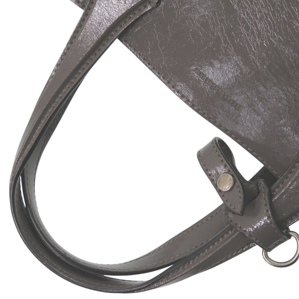 BURBERRY Shoulder Bag enamel gray 2WAY Soft Banner Women Used Authentic