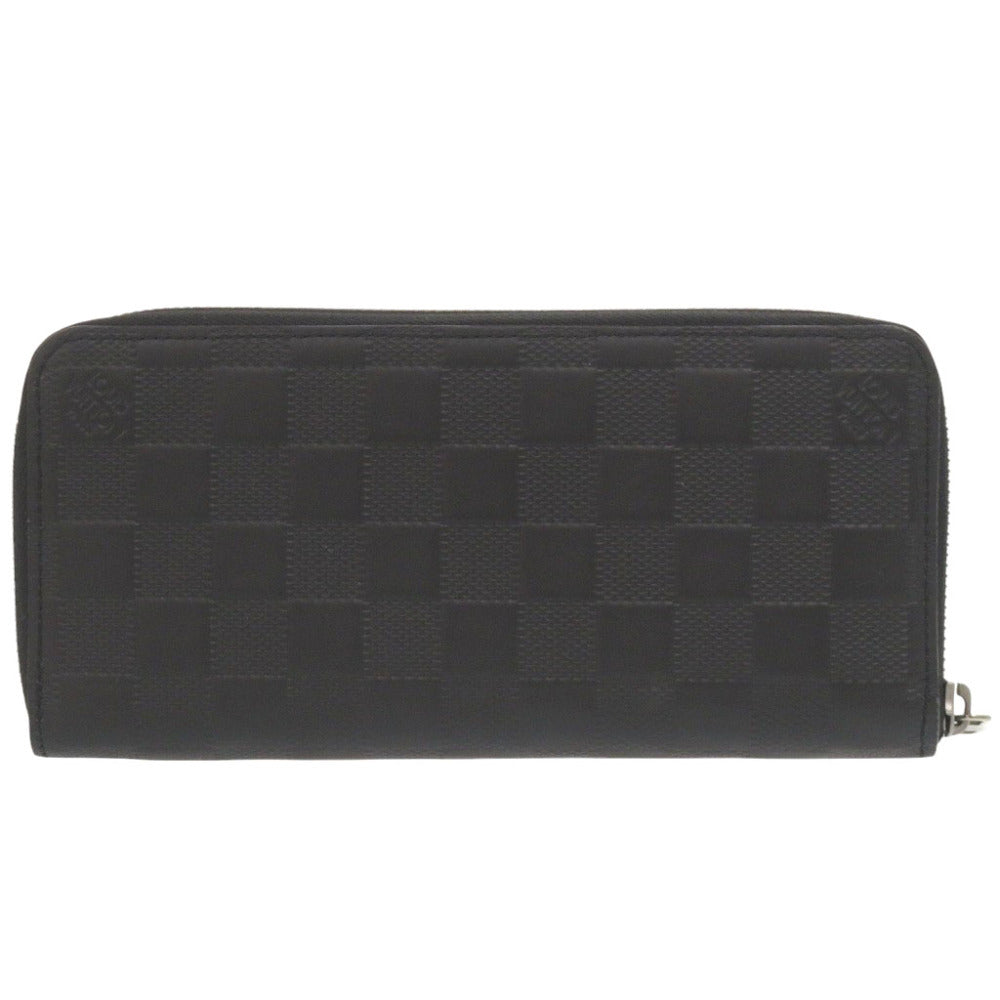 LOUIS VUITTON Long Wallet Purse N63548 Damier Anfini onyx Damier Zippy Wallet Vertical mens Used Authentic