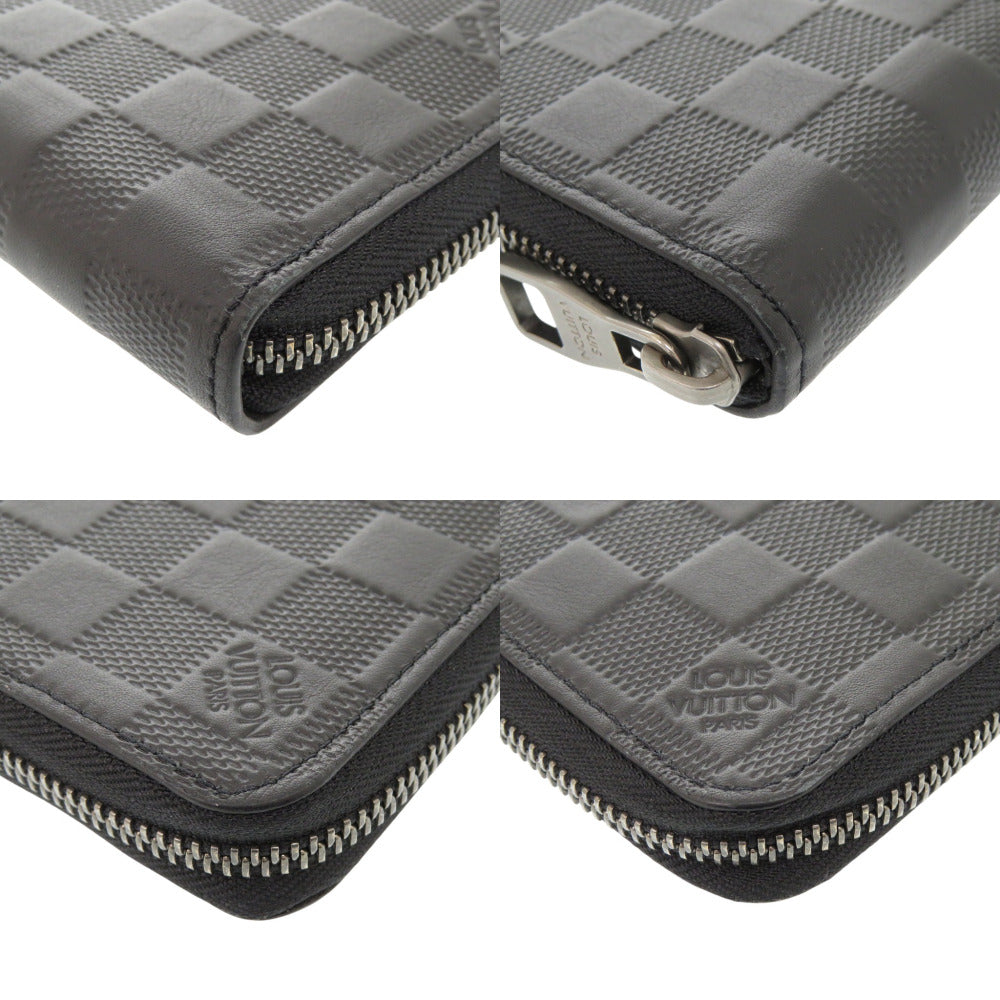LOUIS VUITTON Long Wallet Purse N63548 Damier Anfini onyx Damier Zippy Wallet Vertical mens Used Authentic