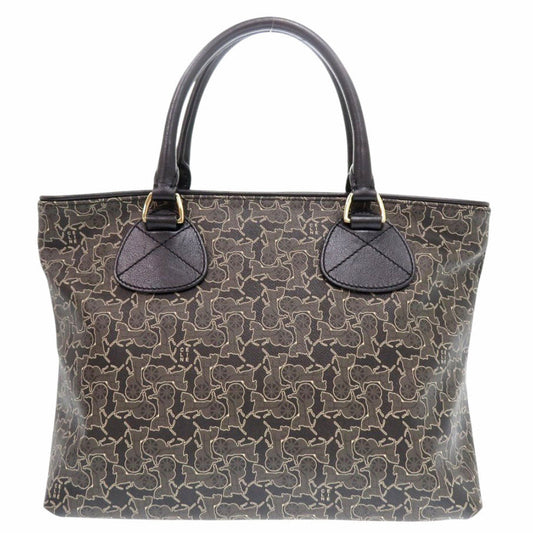 CELINE Handbag PVC, Leather Brown Monkey line Women Used Authentic