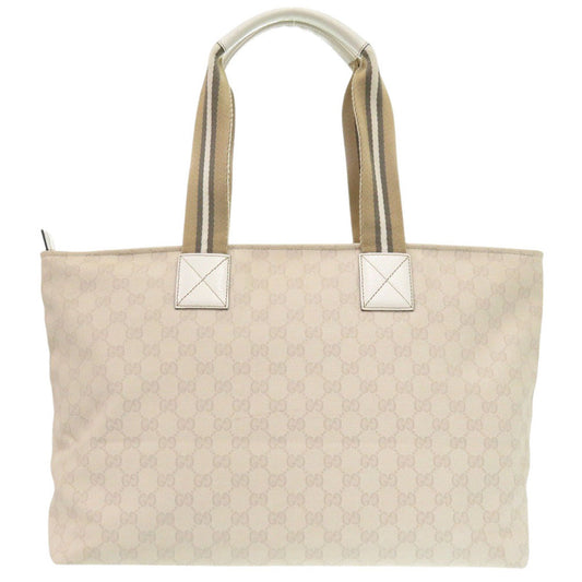 GUCCI Tote Bag 155524 GG canvas Ivory Sherry line Women Used Authentic