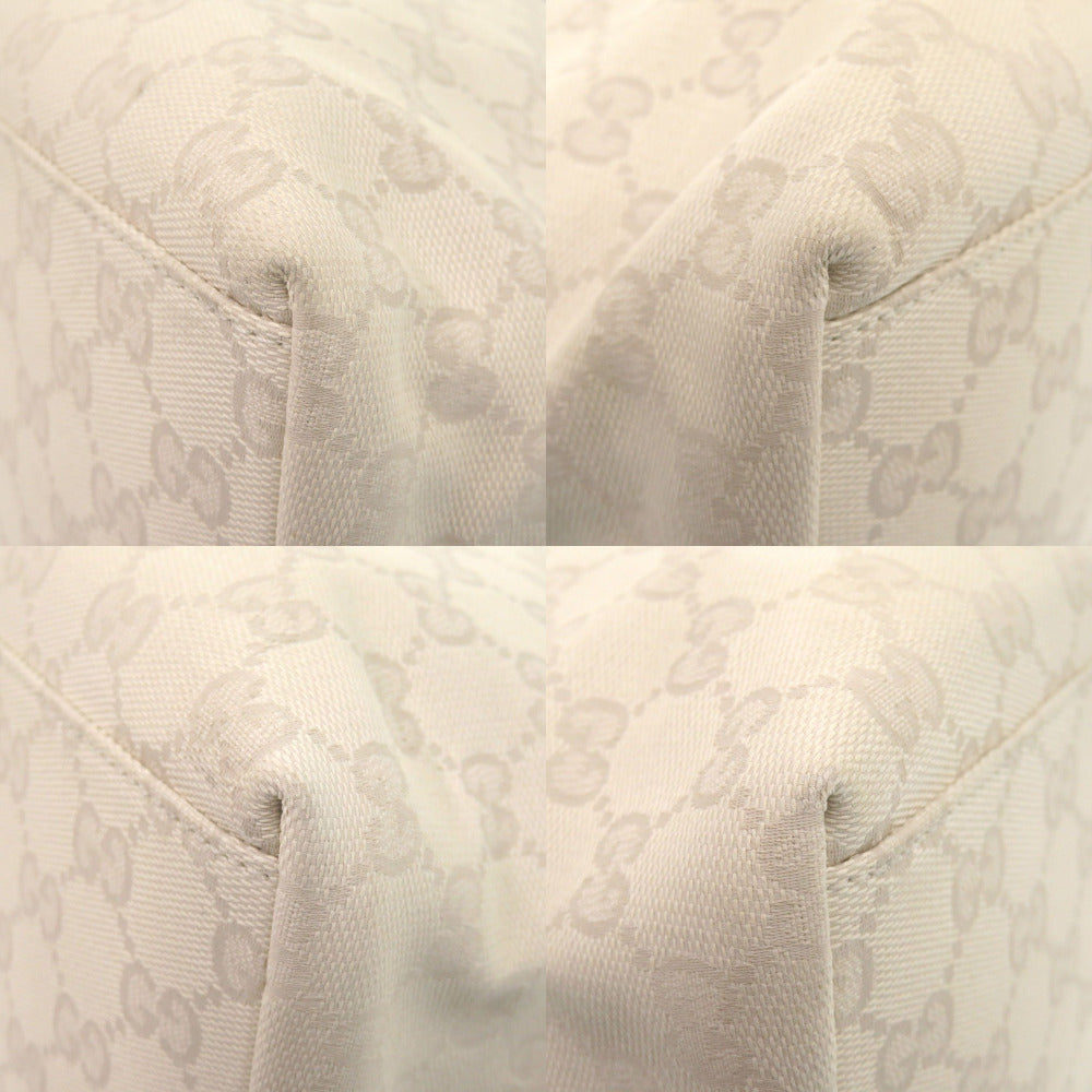 GUCCI Tote Bag 155524 GG canvas Ivory Sherry line Women Used Authentic