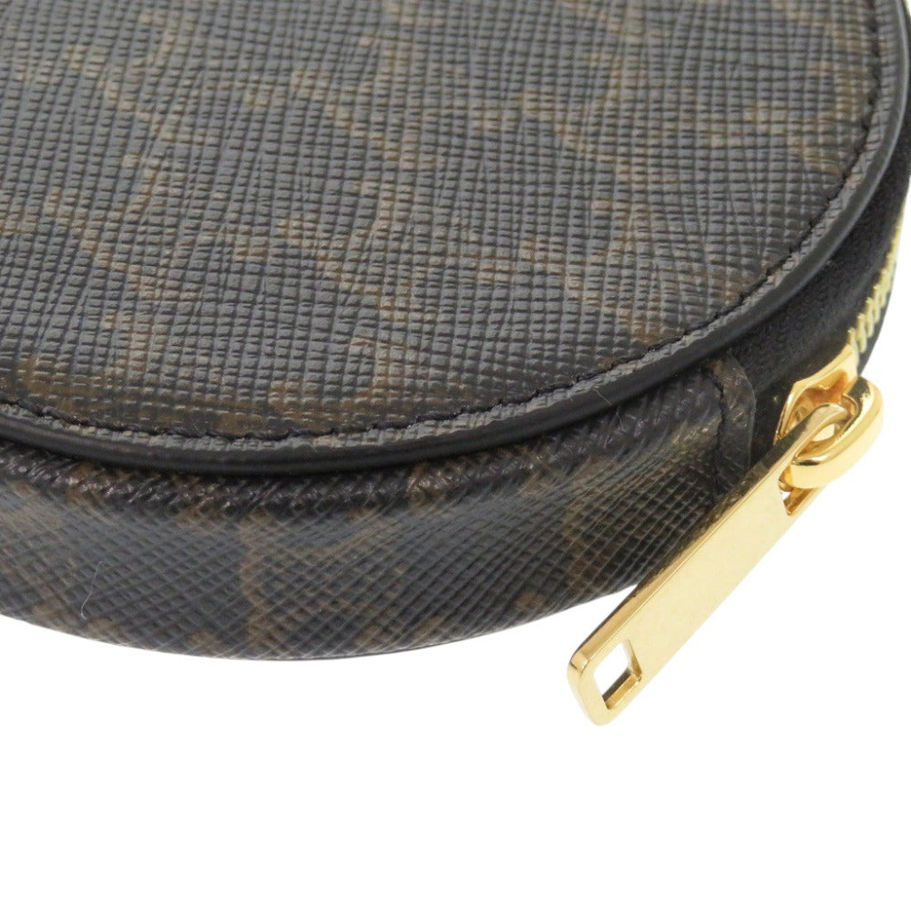 CELINE Coin case U-SD-5202 leather Brown Triomphe Women Used Authentic