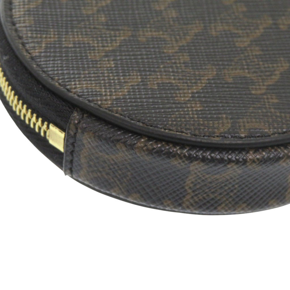 CELINE Coin case U-SD-5202 leather Brown Triomphe Women Used Authentic
