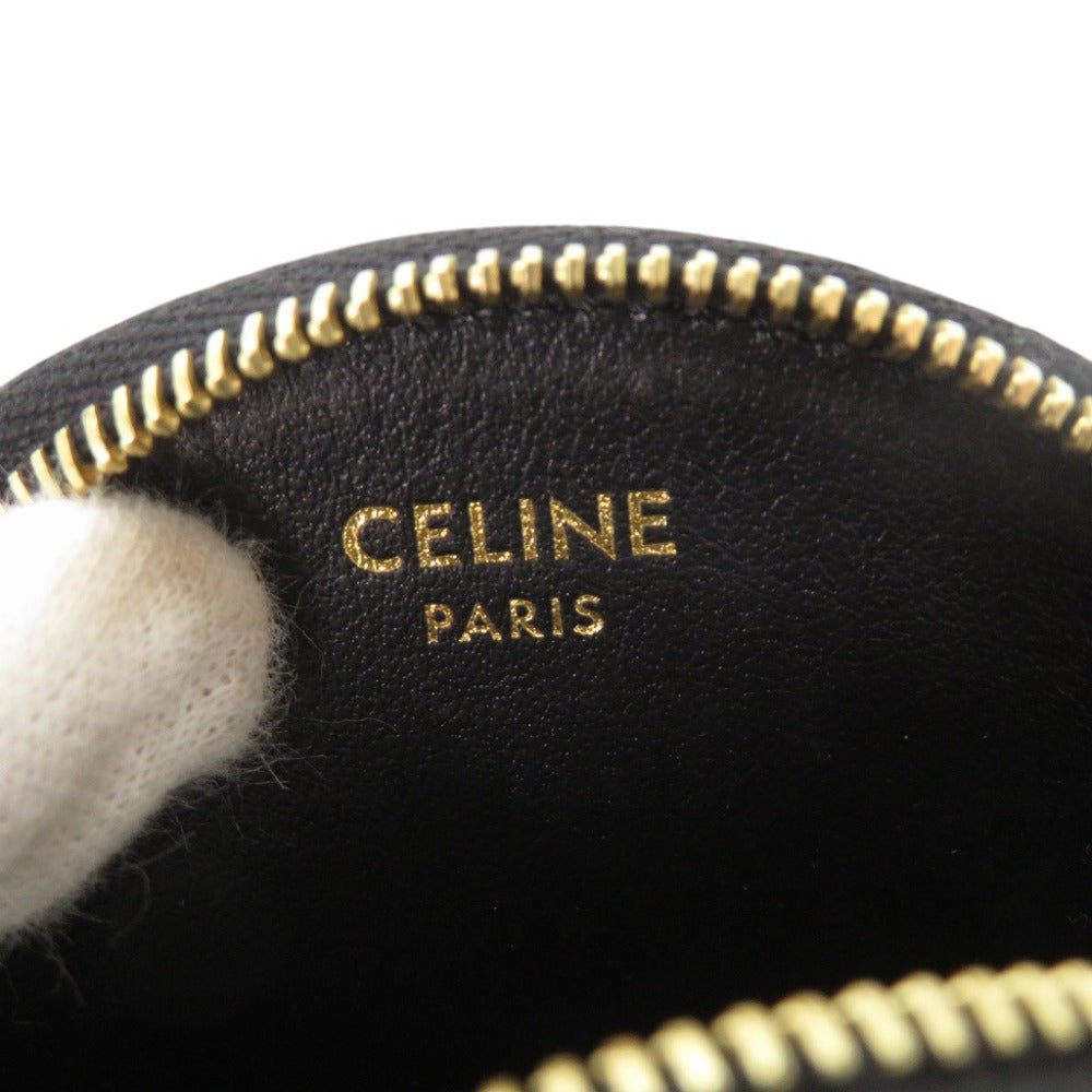 CELINE Coin case U-SD-5202 leather Brown Triomphe Women Used Authentic
