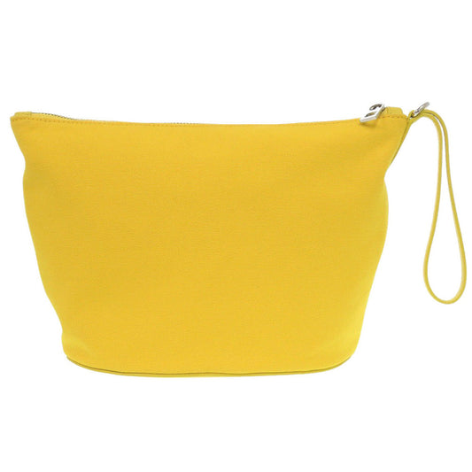 LOEWE Clutch bag canvas yellow Pouch Women Used Authentic