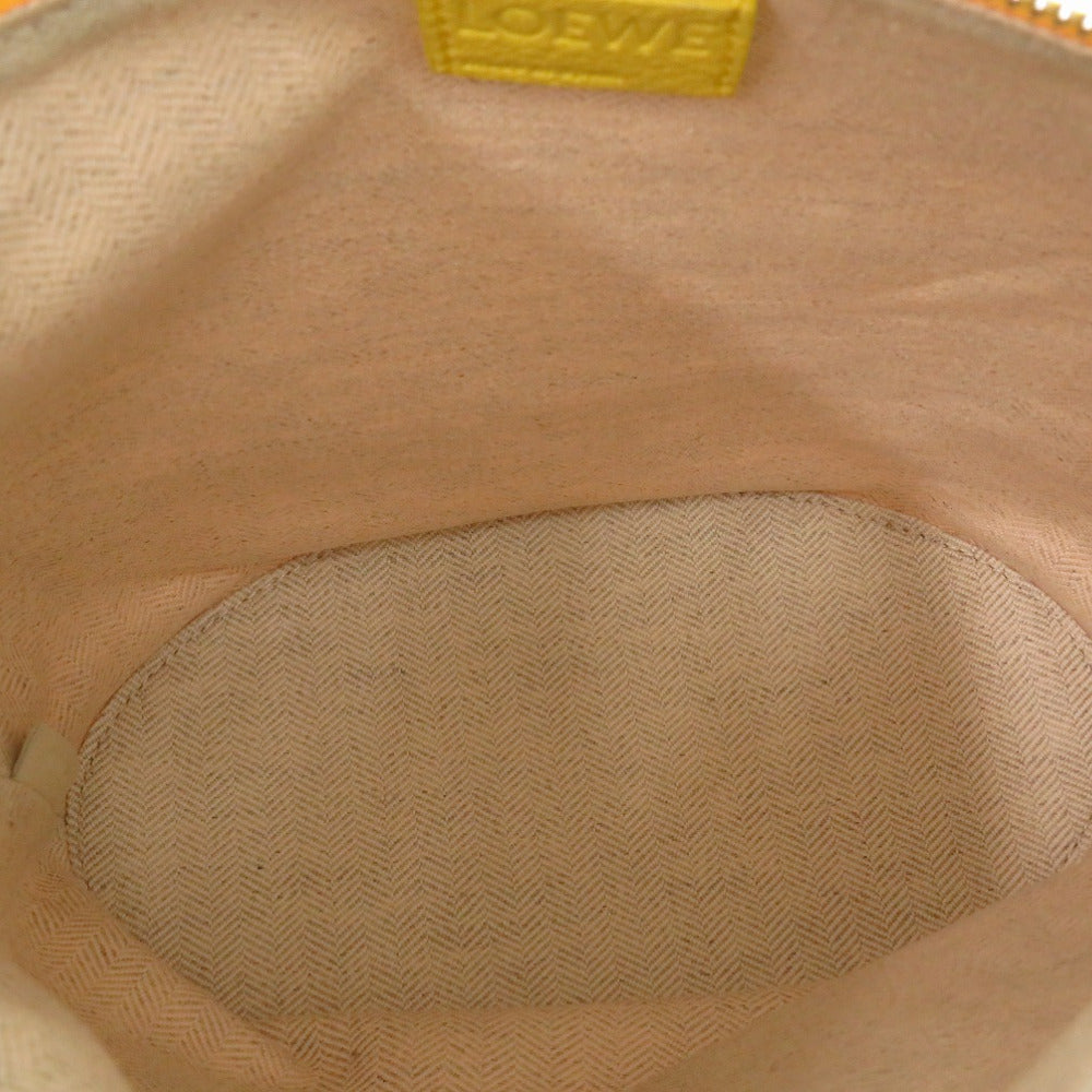LOEWE Clutch bag canvas yellow Pouch Women Used Authentic