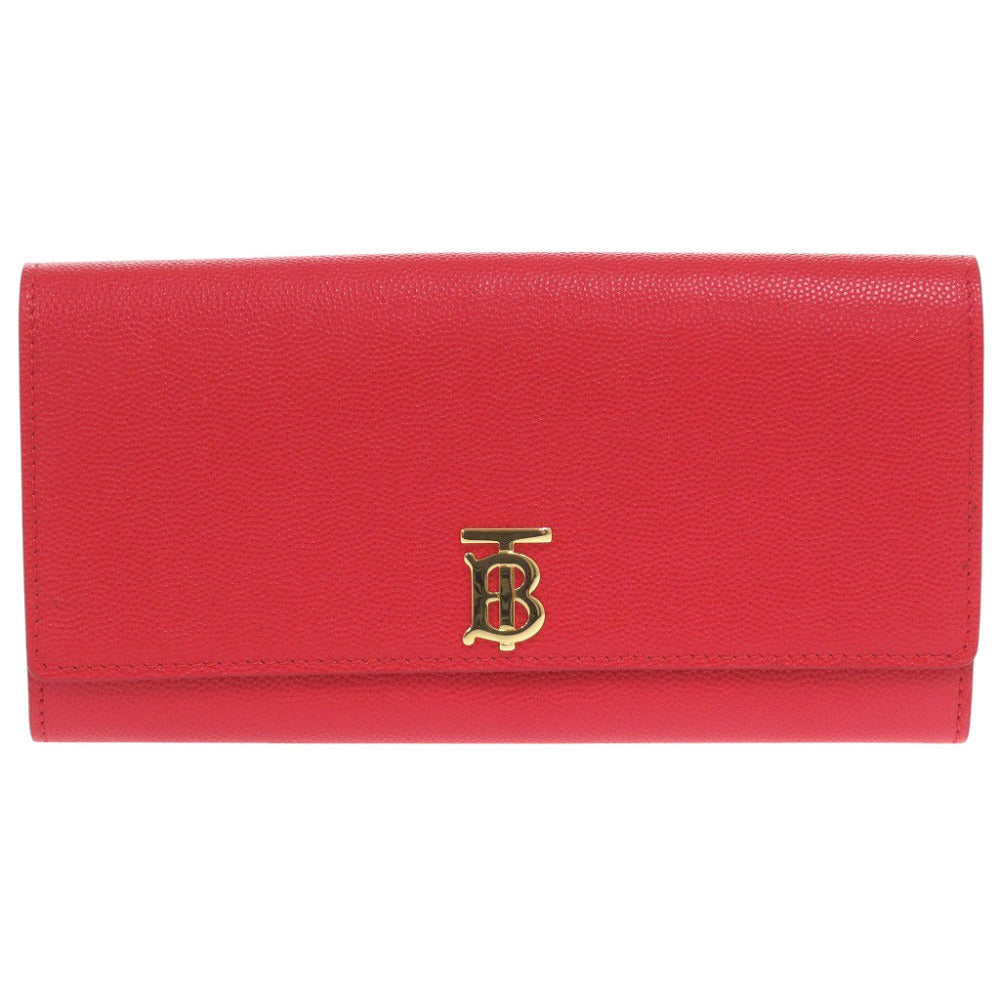 BURBERRY Bifold Wallet leather Red Women Used Authentic