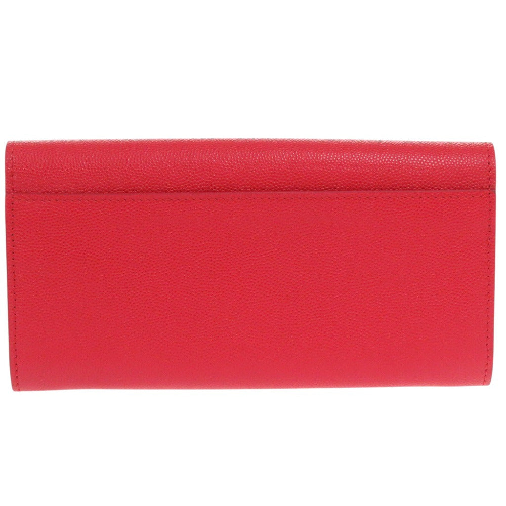 BURBERRY Bifold Wallet leather Red Women Used Authentic