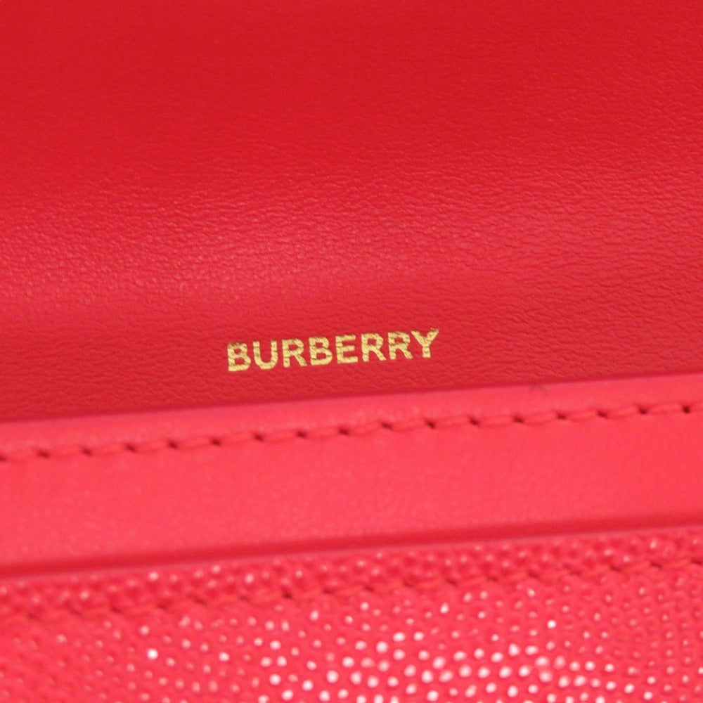 BURBERRY Bifold Wallet leather Red Women Used Authentic