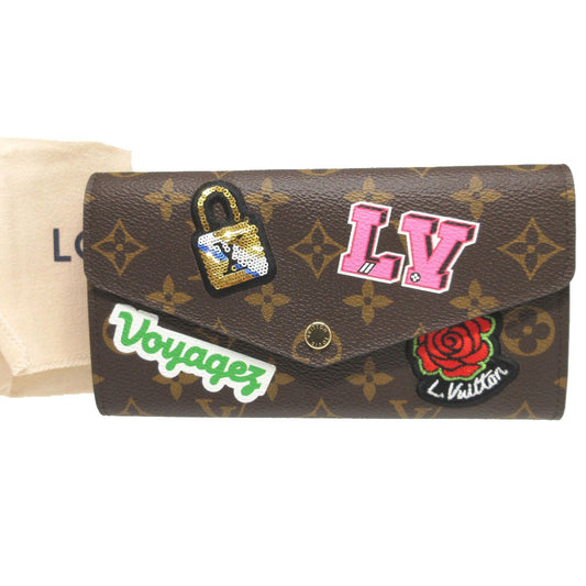 LOUIS VUITTON Long Wallet Purse M63318 Monogram canvas Brown Two fold Monogram Portefeuille Sarah unisex(Unisex) Used Authentic