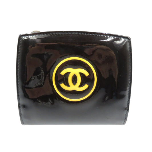 CHANEL Bifold Wallet Patent leather black Makeup Line