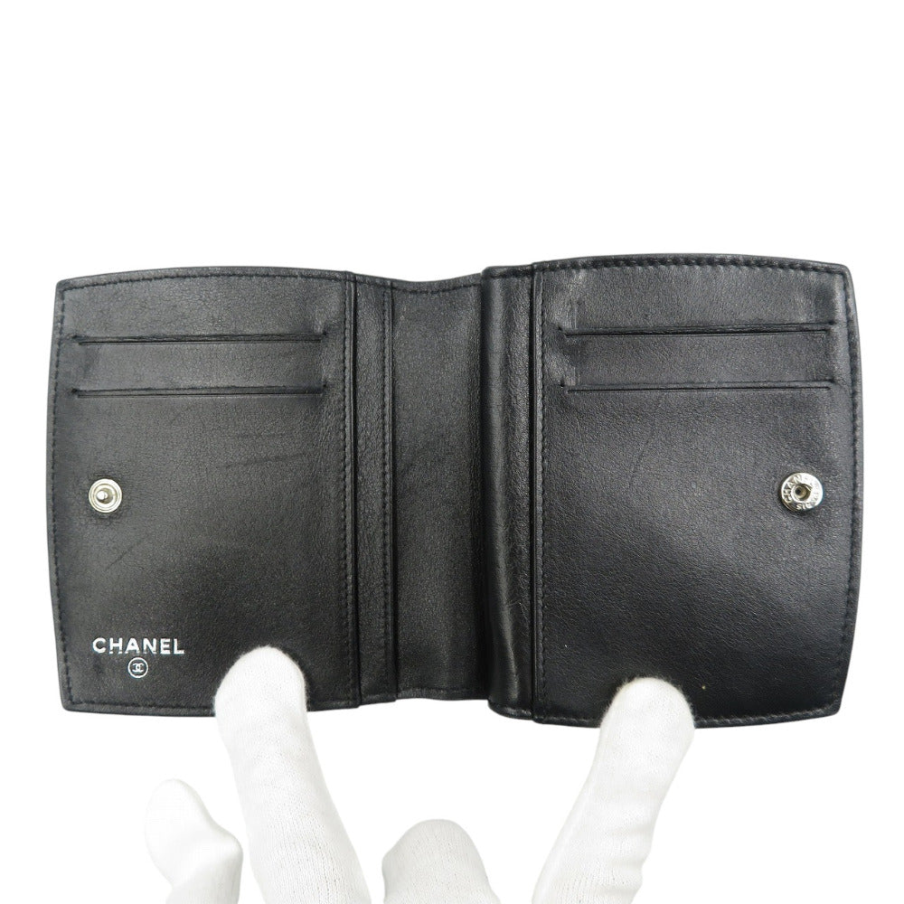 CHANEL Bifold Wallet Patent leather black Makeup Line