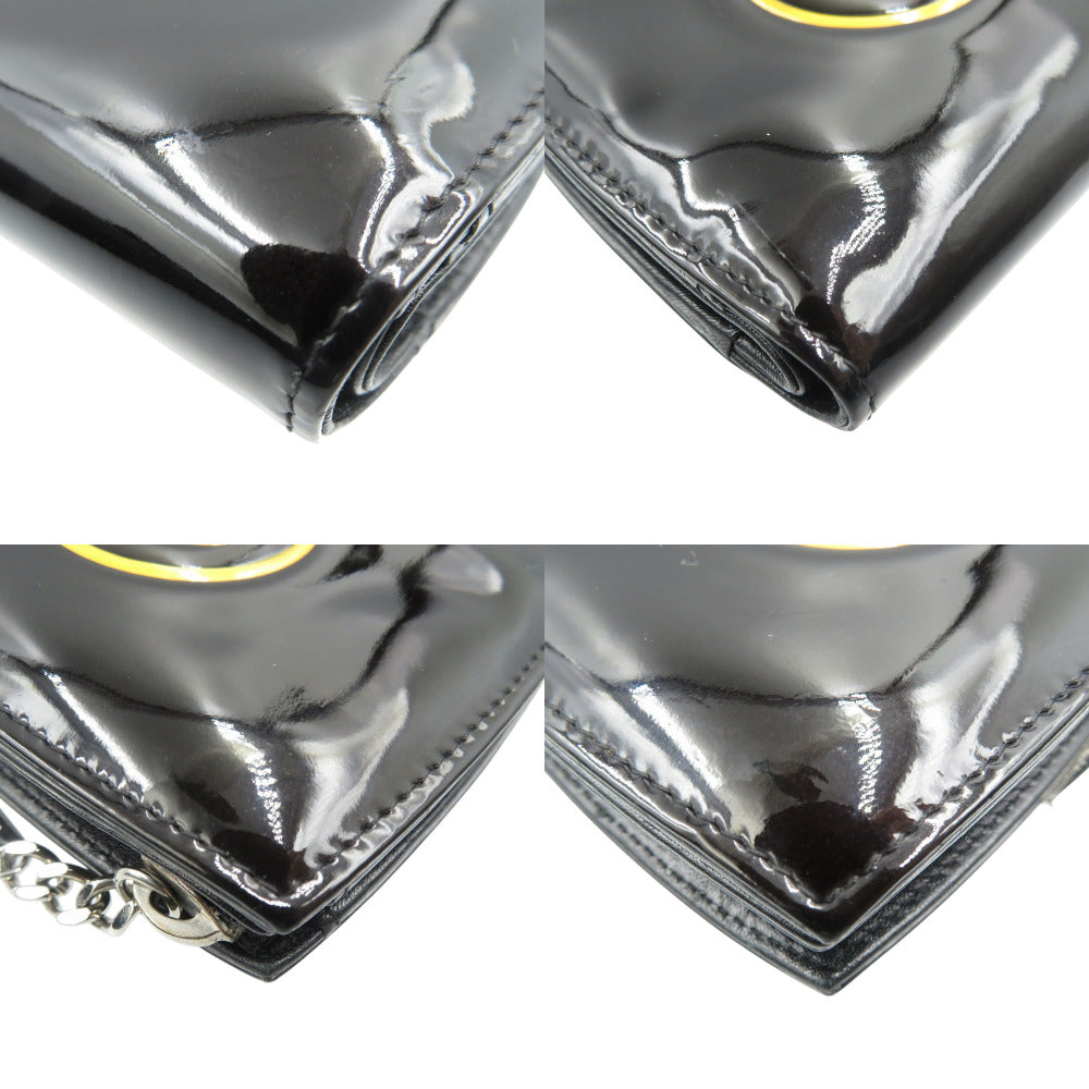 CHANEL Bifold Wallet Patent leather black Makeup Line