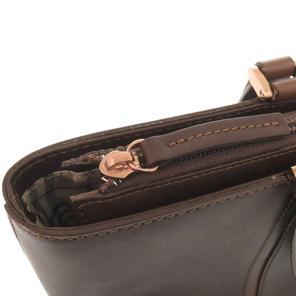 BURBERRY Handbag leather Brown Nova Check Women Used Authentic